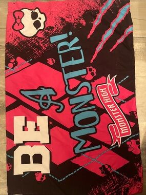 Monster High Graphic Pop Art Pillowcase- Pink, Black & White